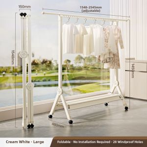 MINGZHI | Foldable Single-bar Drying Rack Adjustable