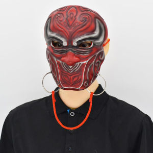 Samurai Oni Mask Japanese Cosplay Latex Mask Anime Demon Face Cover Ghostface Mask for Halloween Party