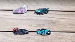 Bandai | 4/8pcs Furious Style Racing Car Enamel Pins Set Anime Sports Car Lapel Pins for Backpack Car Enthusiast Collectible Badges Gift