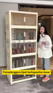 Save Mall Lemari Lipat Kotak Penyimpanan Organizer Laci Kamar Pintu Magnet Plastik Tempat Penyimpanan Baju