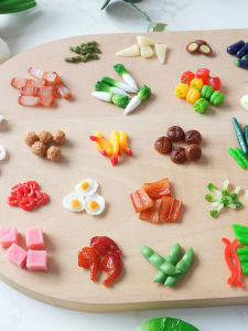 HANYIMOWAN | Miniature Vegetables Meat Models For Dollhouse Role Play Food Toy Accessories