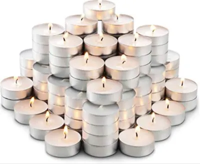 MontoPack Unscented Tea Lights Candles | White Smokeless Dripless & Long Lasting Paraffin Tea Candles