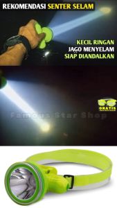 Senter Kepala Diving Vipoo 120 Watt S-7351 Cahaya Putih / Senter Kepala Led Selam Vipoo S-7351 Diving / Senter Kepala 120W Headlamp Led Diving Super Terang