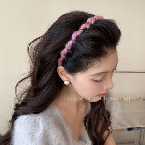 สีสัน ถัก Ted Wave Hairband ผู้หญิง สไตล์ใหม่ ถัก ขนสัตว์สูงหน้าผากแถบคาดศีรษะ Face Wash Hairpin อุปกรณ์เสริมผม
