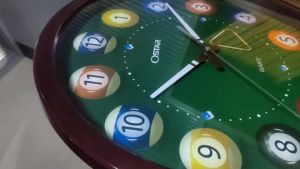14 inch Billiard Wall Clock Wood