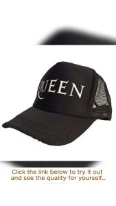 QUEEN BAND TRUCKER/NET BLACK VINYL CAP