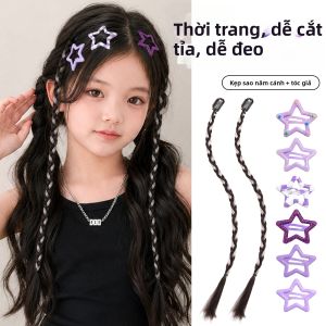 Mái Tóc Giả Bện Đôi Tô Mầu Phụ Kiện Tóc