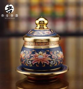 Copper Water Cup Buddha Cup Home Decorations for Living Room Pure Handmade Chinese Style Desktop Ornament