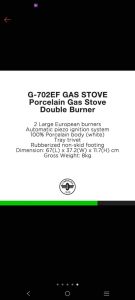 La Germania Porcelain Gas Stove G-702EF NEW