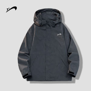 Gueren Niang Three-In-One Mens down Jacket 2025 New Spring Autumn Hooded Climbing Windproof Polyester Fabric Zipper Decorated