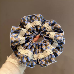 ริบบิ้นผมสไตล์เกาหลีสีน้ำเงินพร้อมขอบลูกไม้หรูหราสำหรับผู้หญิง เครื่องประดับผมสไตล์เกาหลีสุดเก๋ไก๋สำหรับผู้หญิง