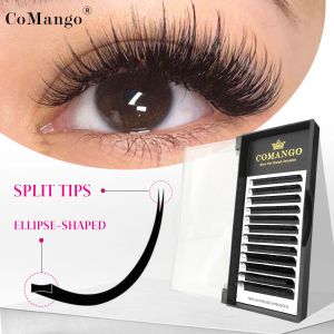 12 Rows Matte Grey Black 0.15 0.20 Flat Ellipse Split Tips C/D Curl Lashes Super Natural Soft Faux Mink Natural Lashes Cosmetics