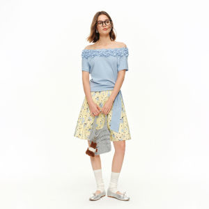 DUSHU | Daisy Print A-Line Skirt
