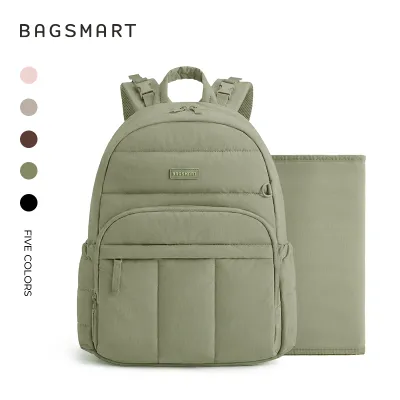 BAGSMART Mommy Backpack Diaper Bag Portable Insulated Maternity Hospital Bag Waterproof with Multiple Compartments