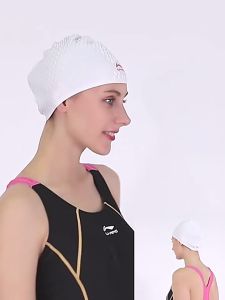 Mũ Bơi LI-NING 3D Silicon Giọt Nước Chống Nước Che Tai Mũ Bơi Chống Thấm Nước Mũ Bơi Chống Nước Mũ Bơi Nam Nữ