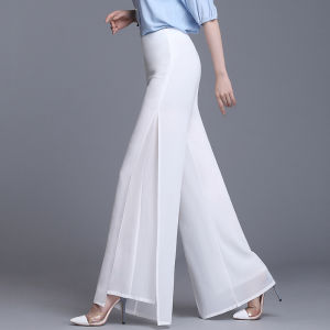New Spring/Summer Autumn Korean Style High Waist Chiffon Pants Drape Womens Pants Wide Leg Pants Wide Leg Pants Swing Pants Pants Culottes Non-Ironing