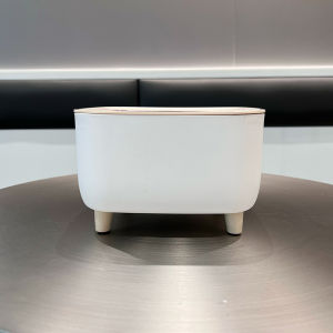 Desktop Small Trash Can Cute Office Bedroom Bedside Covered Press Type Storage Paper Basket Household Personal Cleaning Tool