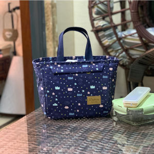 Waterproof Oxford Cloth Lunch Box Bag Handbag Foil Student Bento Bag Children Take Lunch Bag Portable Storage Organizer