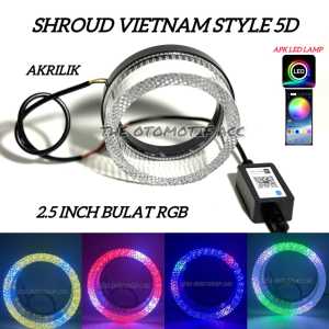 Lampu Shroud Akrilik Motor Angel Eye Chrystal Premium 2.5inc RGB APP Bluetooth Control 210 mode