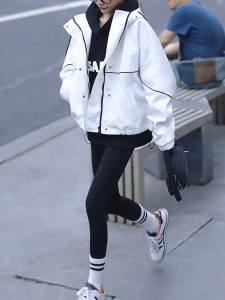 Korean Style Short Baseball Jacket Womens Spring Autumn New Fashion Casual Hooded Coat Commute Loose Fit Long Sleeve Zipper