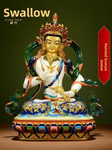 ZANGCUN | Tibetan Vajrasattva Bronze Painted Buddha Statue
