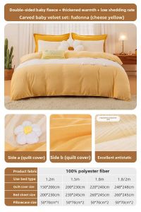 MENDALE | Thick Milk Velvet Coral Fleece Bedding Set