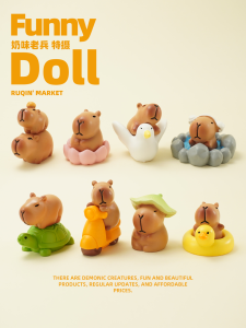 Adorable Capybara Decoration Car Decoration Miniature Landscape Decor Resin Craft Cute Stable-Mood Desktop Ornament Gift