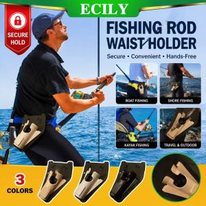 ECILY Fishing Rod Hip Holster Waist Pack Belt Mount Holder Case Quick Access Slide-in Rod Carrier Waterproof Storage Belt Bag Outdoor Wading Kayak Bass Fishing Accessories Gear