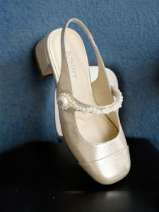 Josiny | Chunky Heel Mary Jane Shoes One-strap Silver