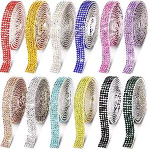 DIY Crystal Rhinestone Self-Adhesive Ducrysta Stickers Diamond Ribbons for Handicrafts Car Phone Shoe Bag Dress Decorations
