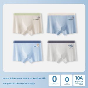 Miiow | Antibacterial Boys Underwear Catman Teenage Development Period Four Corner Shorts Middle Large Children Male Briefs Breathable