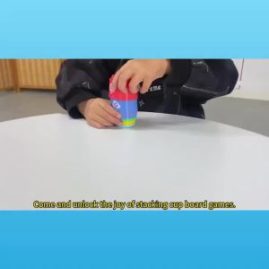 Kids Stacking Cups Rainbow Fold Cup Baby Early Education Puzzle Toy Color Sorting Training Hand Speed Competition Birthday Gifts