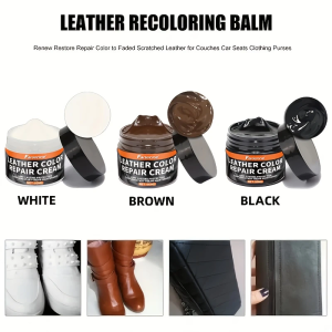 Leather coloring paste-three colors(whitebrownblack)suitable for shoesbagssofas-repairrestore faded and scratched leather