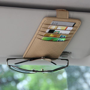 Car Glasses Clip Car Sunglasses Holder Box Car Multifunctional Sun Visor Ticket Clips Business Card Card Holder Buggy Bag