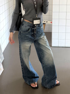 Washed American Style Loose Womens Jeans Casual Straight Leg Trousers Versatile Streetwear Don Cry Premium Denim