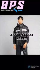 Jas Hujan Axio 661 Rubber Setelan Jaket Celana Dewasa Mantel Mantol Ujan Axio Karet