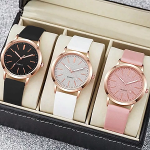 Jam Tangan Pria Wanita Fashion Korea Bisnis Tali Kulit
