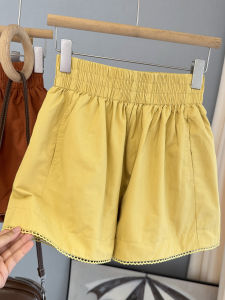LIYANGANG | Lace Trim High Waist A-Line Slim Fit Shorts