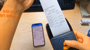 Máy in nhiệt PT220 Bluetooth để in hóa đơn bán hàng kết nối điện thoại hoặc máy tính - laptop app sổ bán hàng- kiotviet