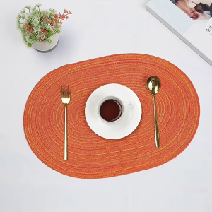 Oval Braided Placemats For Dining Household Creative Hand-Woven Decorative Mat 45*30cm