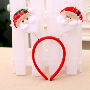 BEST HOME 1pc Christmas Xmas LED Headdress Net Red Hairpin Girls Hair Headbands Hairbands Cekak Rambut Santa Snowman