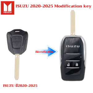กรอบกุญแจแบบพับรถยนต์สำหรับ Isuzu D-Max Mu-X 2020-2025อีซูซุเปลือกคีย์แก้ไขอัพเดตคีย์เฟรม
