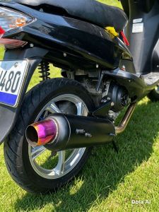 Custom Exhaust Muffler Tip 63mm Titanium Stainless with Iridescent Finish