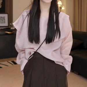 Shalldoer | Plus Size French Style Round Neck Loose Leaf Shirt Women Early Autumn New Lightweight Sun Protection Lazy Slimming Top Trendy