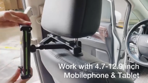 Car Headrest Tablet Phone Holder Back Seat Headrest Mount Flexible Adjustable 360 Degree Headrest Mount Bracket