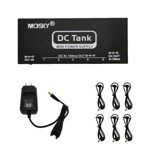 Mosky DC Tank Guitar Pedal Power Supply 6 Isolated Output for 9V Guitar Pedal Overcurrent Protected DC-TANK Power Supply