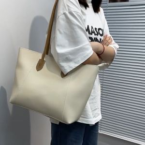 Tote Bag Wanita Tas Kapasitas Besar Tas Fashion Tas Bahan Kulit Tebal