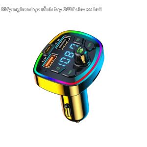 Máy Nghe Nhạc MP3 Trên Ô Tô Bộ Phát FM Bộ Thu Âm Thanh Bluetooth 5.0 Không Dây Với Bộ Sạc Nhanh USB Kép Bộ Phụ Kiện Xe Hơi Type-C Rảnh Tay