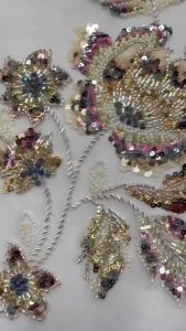 3d flowers African Embroidery Mesh Lace Fabric with Bead Sequins 2026 High Quality for Wedding Party Dresses Clothing Sewing