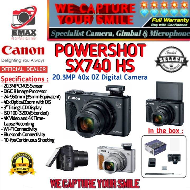 CANON Powershot SX740 HS Digital Pocket Camera Canon SX 740 HS Kamera Canon  SX 740HS 40x Optical Zoom 20.3MP Wifi Bluetooth | Lazada Indonesia